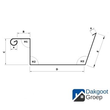 Zinken bakgoot type B